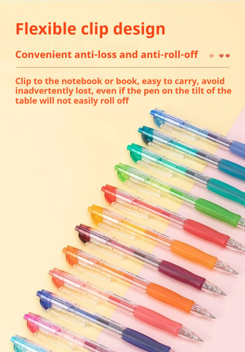 6/12 Stück Deli 0,5-mm-Farbstift, Stift für Notizen, Stift für wichtige Aufzeichnungen, Schulbedarf, Büromaterial. – Detail 8