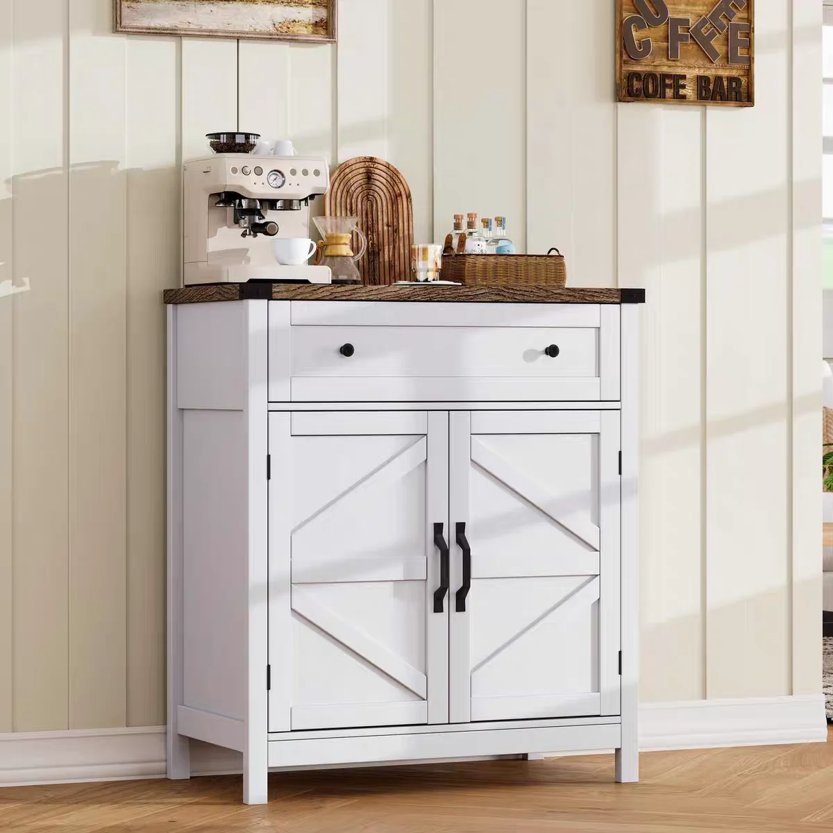 ^Modern Double Door Drawer Style MDF Material Kitchen Storage Cabinet, Customizable According To Needs
