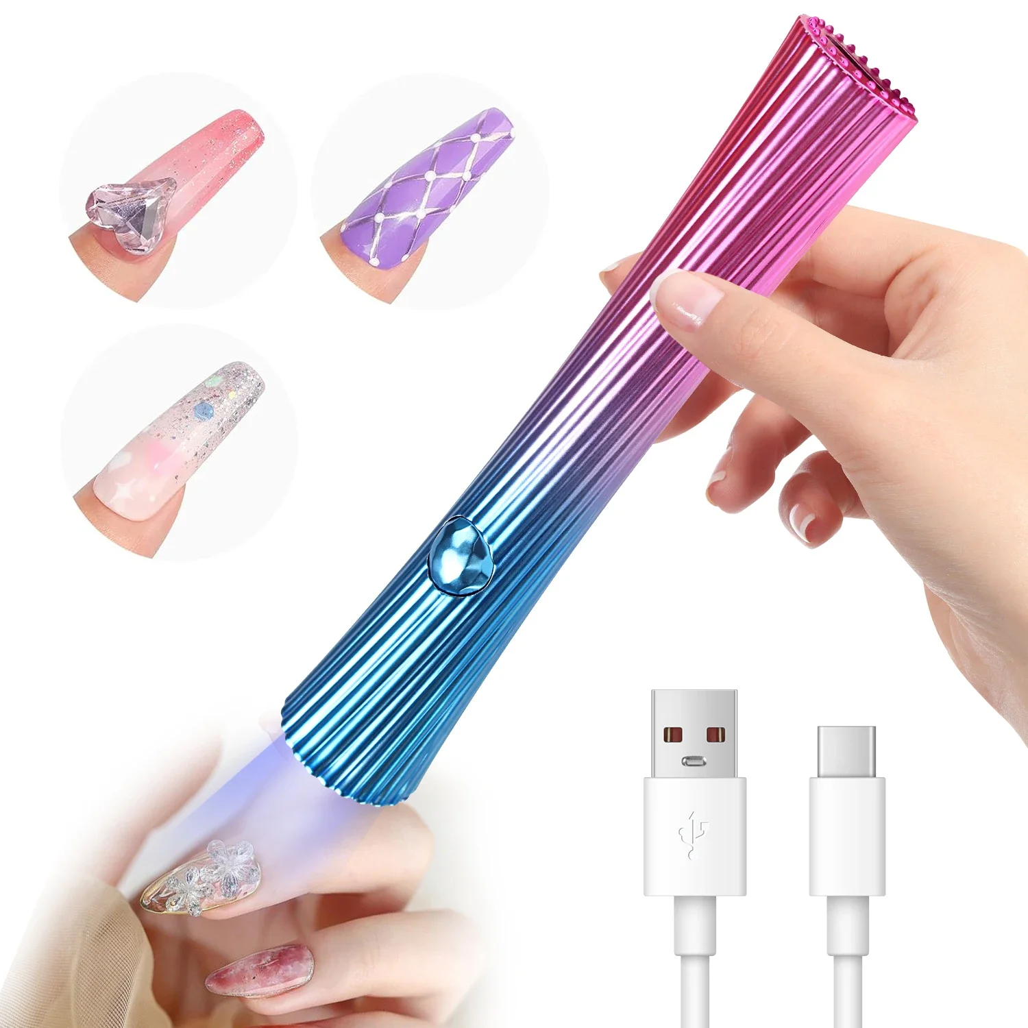 Draagbare nageldroger UV Led-lamp Mini voor manicure USB Oplaadbaar Sneldrogend Nagels Gel Polish Drooglamp Nail Art Tool DIY