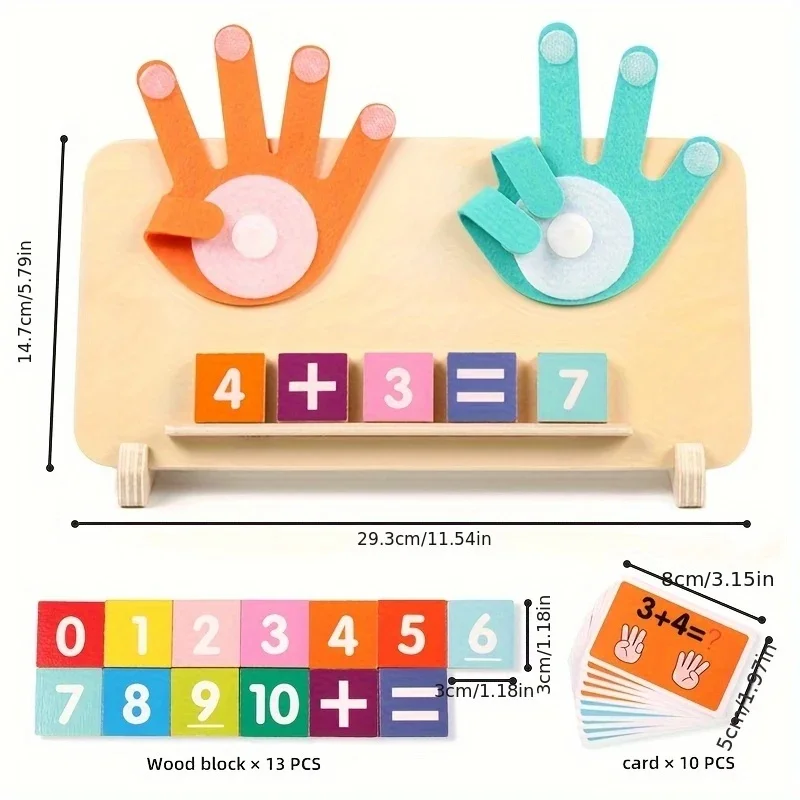 Kids Montessori  Wooden Finger Numbers Math  Children Counting Early Learning Educational  Toddlers Intelligence Game