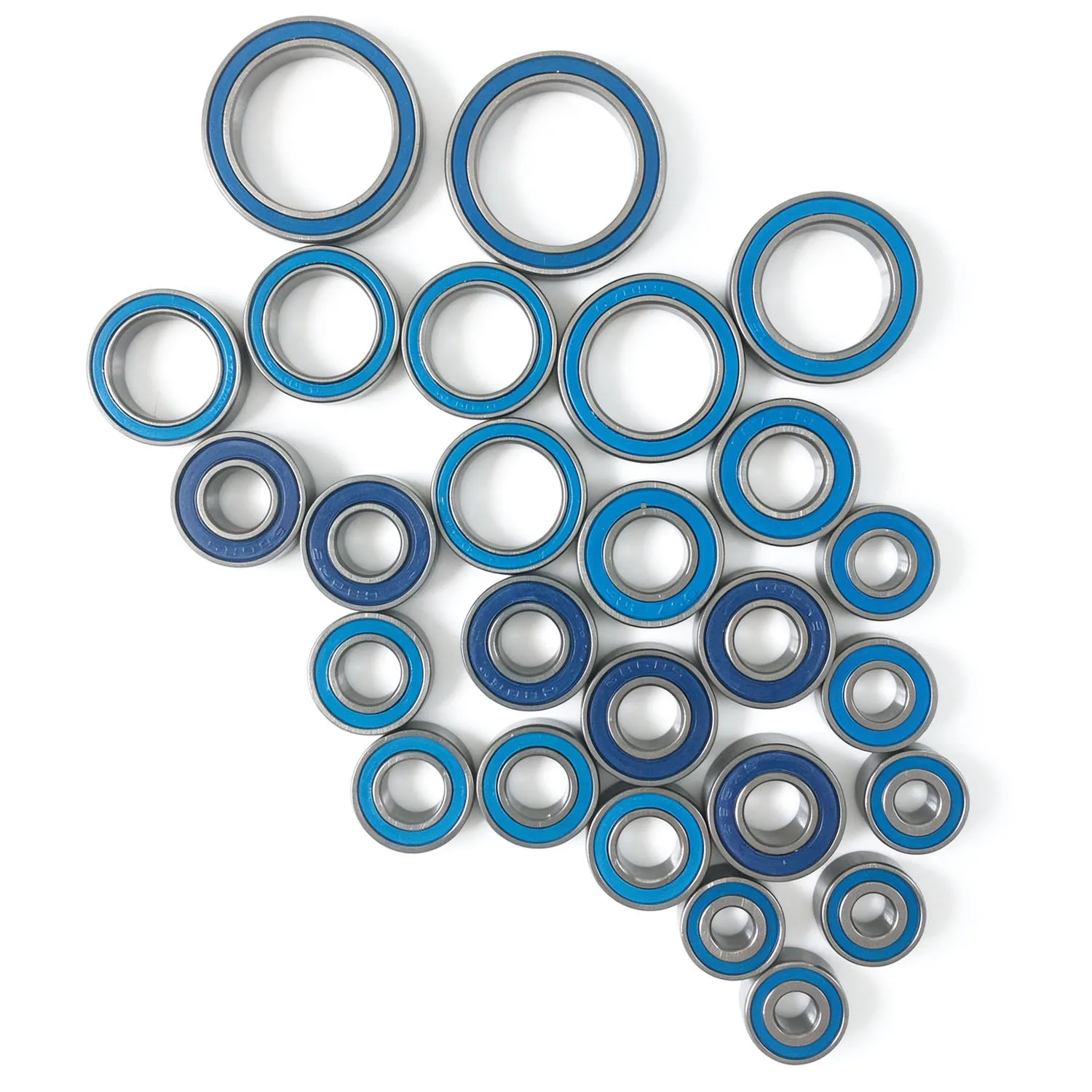 SansanRC 26PCS/Set Bearing Kit for 1/10 TRX TRX4 Bronco Defender Sport Blazer RC Crawler Car Wheel Hub Axle Blue Sealed Bearing