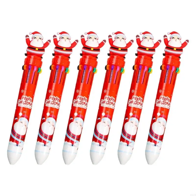 D57D 6 PCS 10 in 1 Cartoon Christmas Ballpoint Pen Pen Multicolor Pen Pen Pen