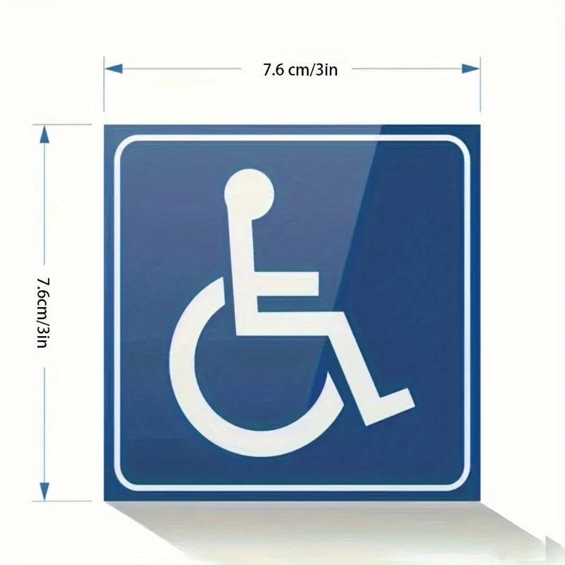 4pcs/set Barrier-free Access Sign Sticker, Waterproof Handicap Wheelchair Sign, Disability Sign Self-adhesive Stickers image 3