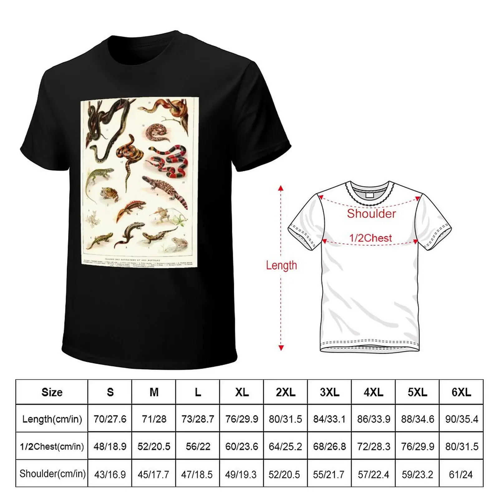 Adolphe Millot - Batraciens et reptiles - French vintage zoology poster T-Shirt plus size clothes man t shirt t shirt men