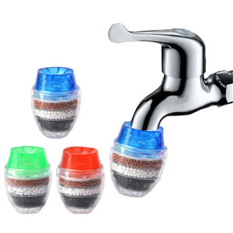 12PCS 5 Layers Water Filter for Home Water Purifier Filter Activated Carbon Filtration Tap Water Mini Faucet Filter