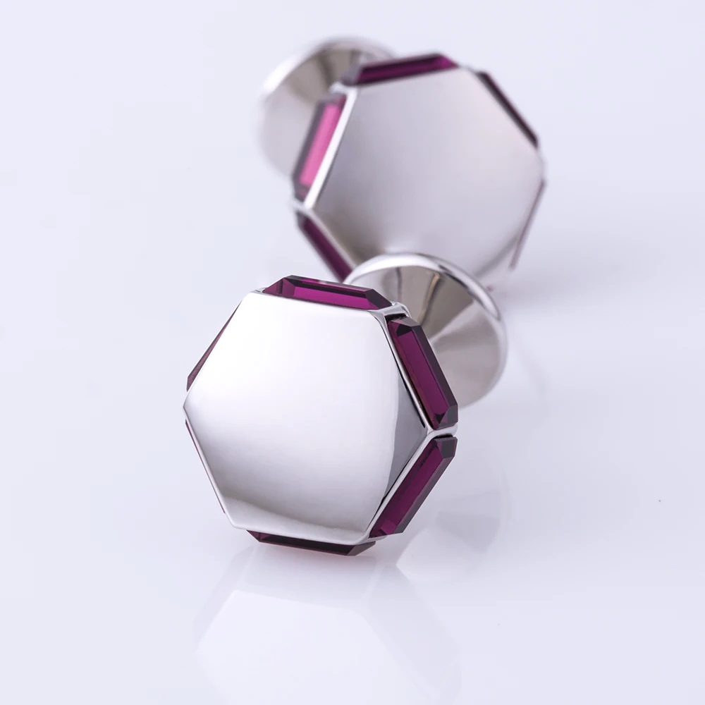 

KFLK Jewelry shirt cufflink for mens Brand Crystal Cuff link Fashion Button Male Luxury Wedding Groom High Quality guests