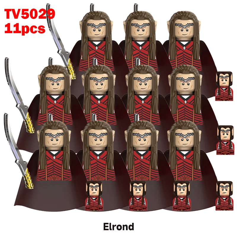 11PCS Medieval Elf Figures Orc Army Soldiers Raider Vargr Knights Building Blocks Bricks Toys for children gifts