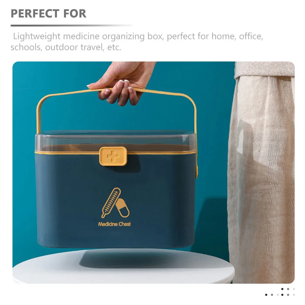 

Safe Portable First Aid Container Rotary Buckle Design Easy Access Medicines Home Office Travel Storage Portable Medicine Case