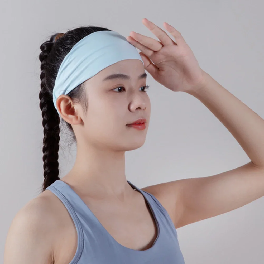 Ikat Kepala Olahraga Hiasan Kepala Lari Hiasan Kepala Penyerap Keringat Elastis Pita Penahan Keringat Sejuk Gym Cepat Kering untuk Lari Yoga