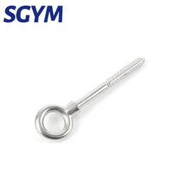 6/10pcs M6 Eye Shape Screws Round Hook 316 Stainless Steel Wood End Ring Eyelet Hooks Self Tapping Hardware Accessories