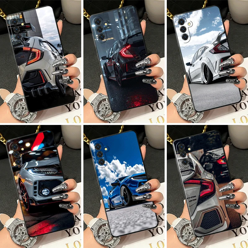 Soft Silicone Phone Case for Samsung A17 A16 A15 A14 A13 JDM Sport Car Type R Civic Shell A57 A56 A55 A54 A53 A37 A36 A27 A26 A3