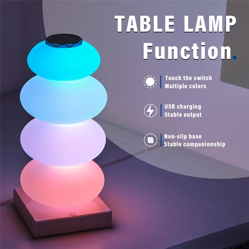 ABBO-DIY RGB LED Light Touch Switch Bedroom Bedside Table Decorative Lamp 16 Color Multi Step Lighting Steplight
