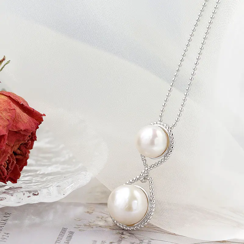 

Authentic Natural Freshwater Pearl Pendant Fashion Simple Yet Elegant Design 925 Sterling Silver Pendants Creative Jewelry Gift