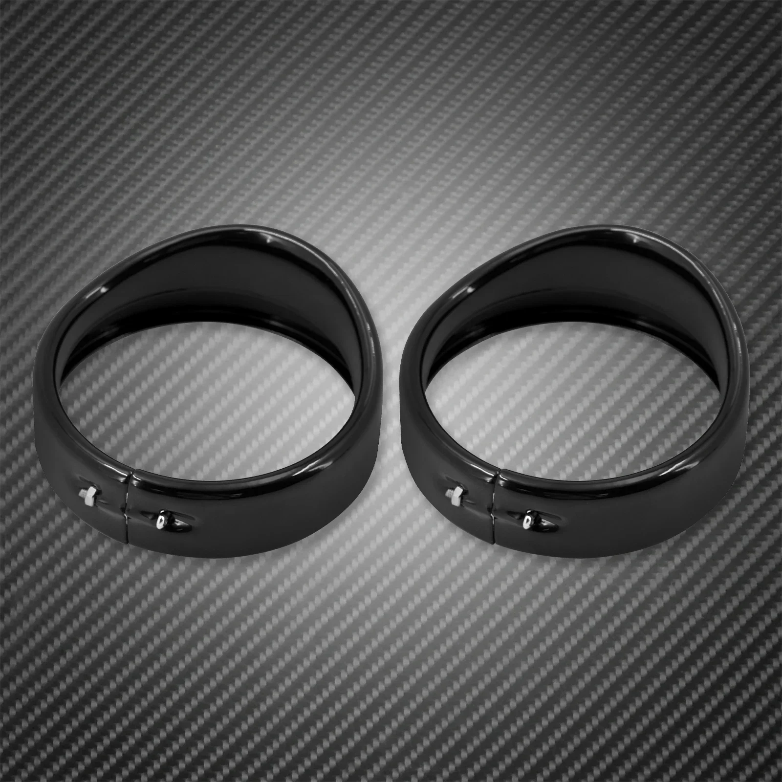 Motorcycle 4.5'' Visor Style Auxiliary Fog Light Trim Ring Cover Gloss Black For Harley Touring Road King Dyna Softail Sportster image 3