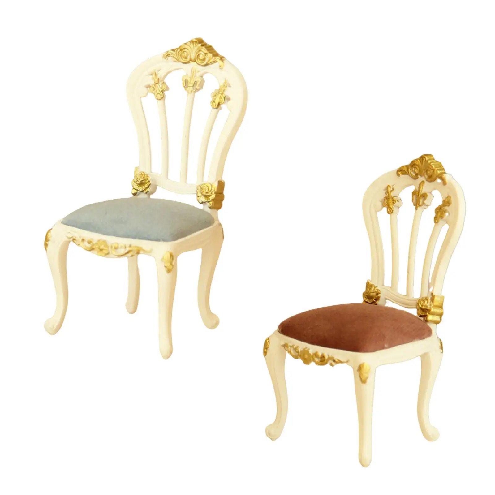 1:12 ドールハウスチェアミニチュア家具装飾ごっこ遊び人工ミニダイニングチェア誕生日寝室パーティーホーム用