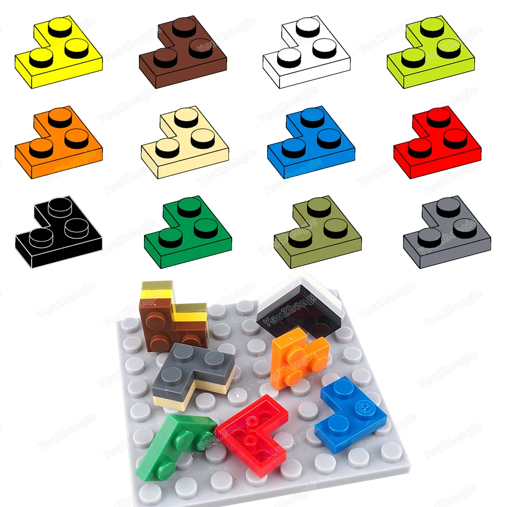 Hoekbord Bouwsteen 2420 Lowboard 2x2 MOC Figuren WW2 Straatscène Mecha Gear Scène Match Model Onderdelen Jongens Cadeau DIY Speelgoed