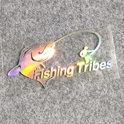 Fishing with fishing box fishing angler Tribe English car decoration stickers Personality creative reflective waterproof car sti