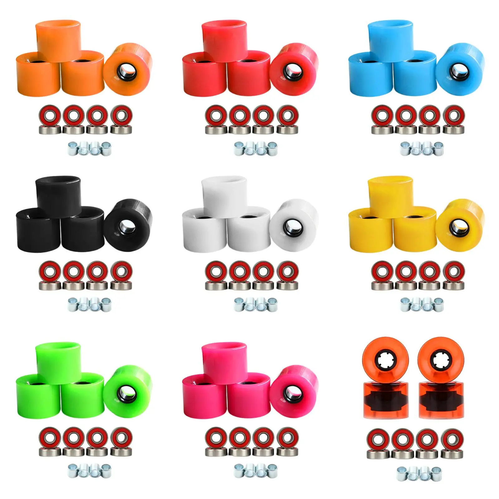 4 Pieces Roller Skate Wheels Skateboard Grip Rollerskate Wheels, Made of PU, Durable, High Elasticity