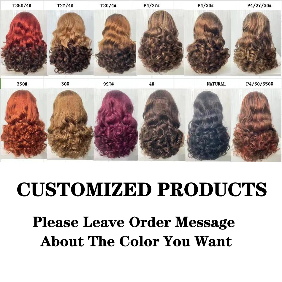 

Customized Products Super Double Drawn Glueless 100% Human Hair Wigs HD 13x4 Bouncy Wave Lace Front Pre Plucked 250% Density