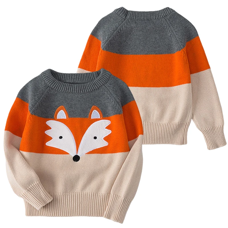 1-7Yrs  Autumn Baby Girls Boys Sweaters Coat Toddler Kids Knitting Pullovers Tops Baby Boys Girls Cartoon Long Sleeve Sweaters