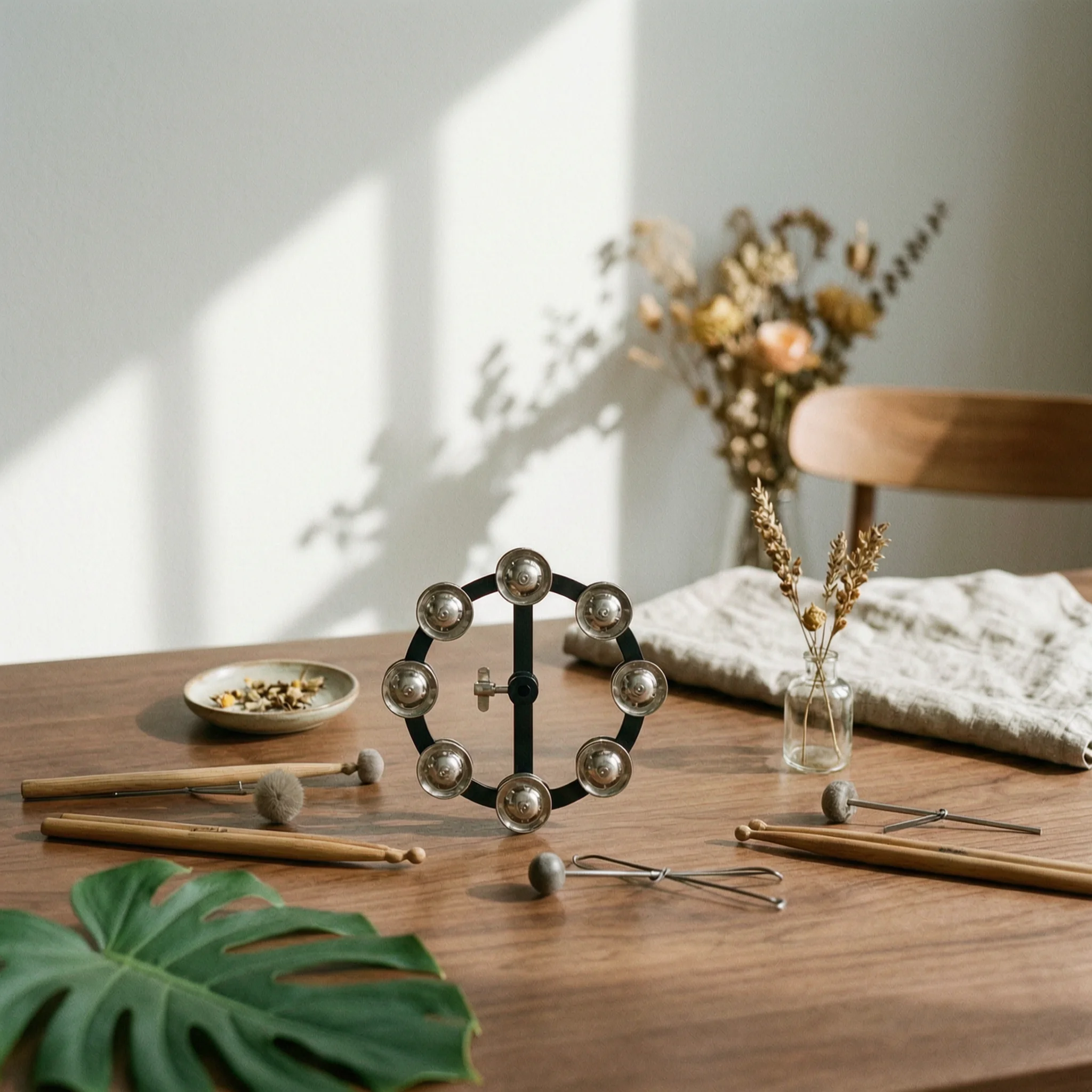 Hi-Hat Tambourine Easy to Install Mountable Hi-Hat Tambourine Brass Jingle Disc Metal Jingling Discs Music Accessory Secure Fit