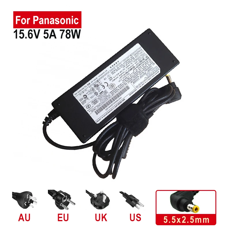 15.6V 5A 78W AC Power Adapter for Panasonic ToughBook CF-30 CF30 CF-51 CF-AA1653A Super Touch Laptop Special Charger 5.5x2.5mm P