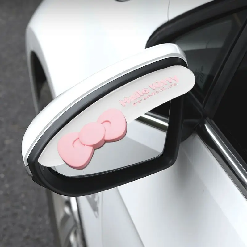 

2pcs Sanrio Hello Kitty Car Rearview Mirror Rain Eyebrow Cartoon Cinnamoroll Melody Reflector Window Windshield Car Accessories