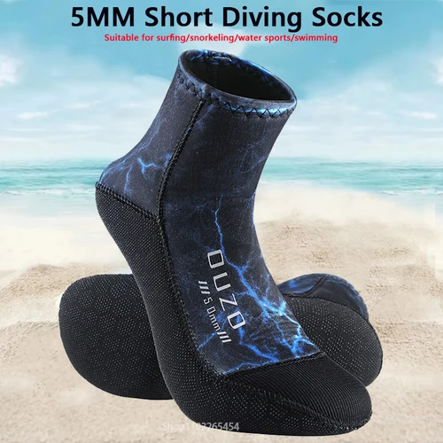 Imagen 1 del producto Calcetines de buceo de neopreno de 5mm, calcetines deportivos de buceo de verano, botines de playa para Surf, aleta de natación antideslizante, calcetines cálidos para baño de hielo a prueba de arena