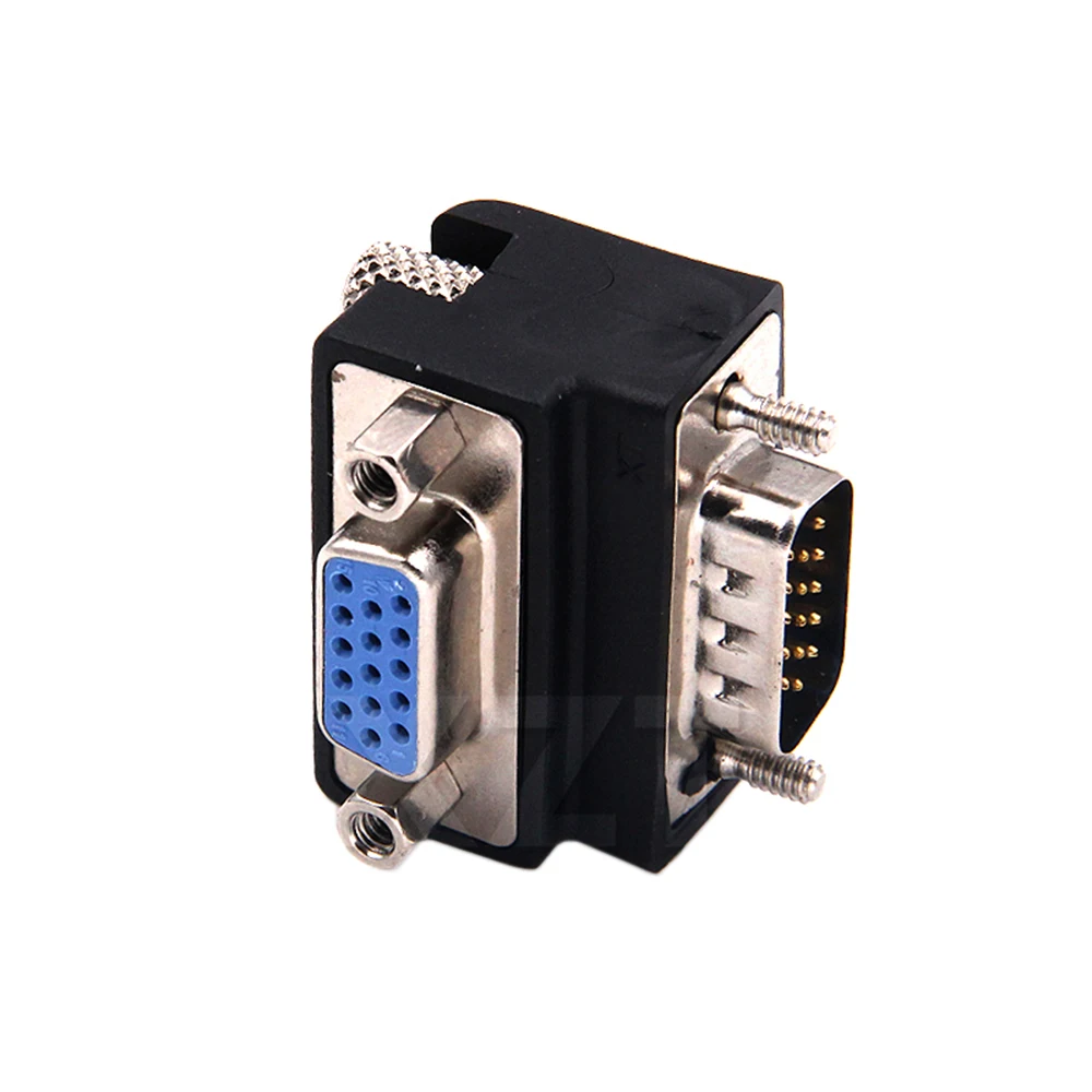 90-градусный прямоугольный адаптер VGA SVGA «папа» к VGA 15-контактному «мама» для монитора для ПК, ноутбука, ТВ