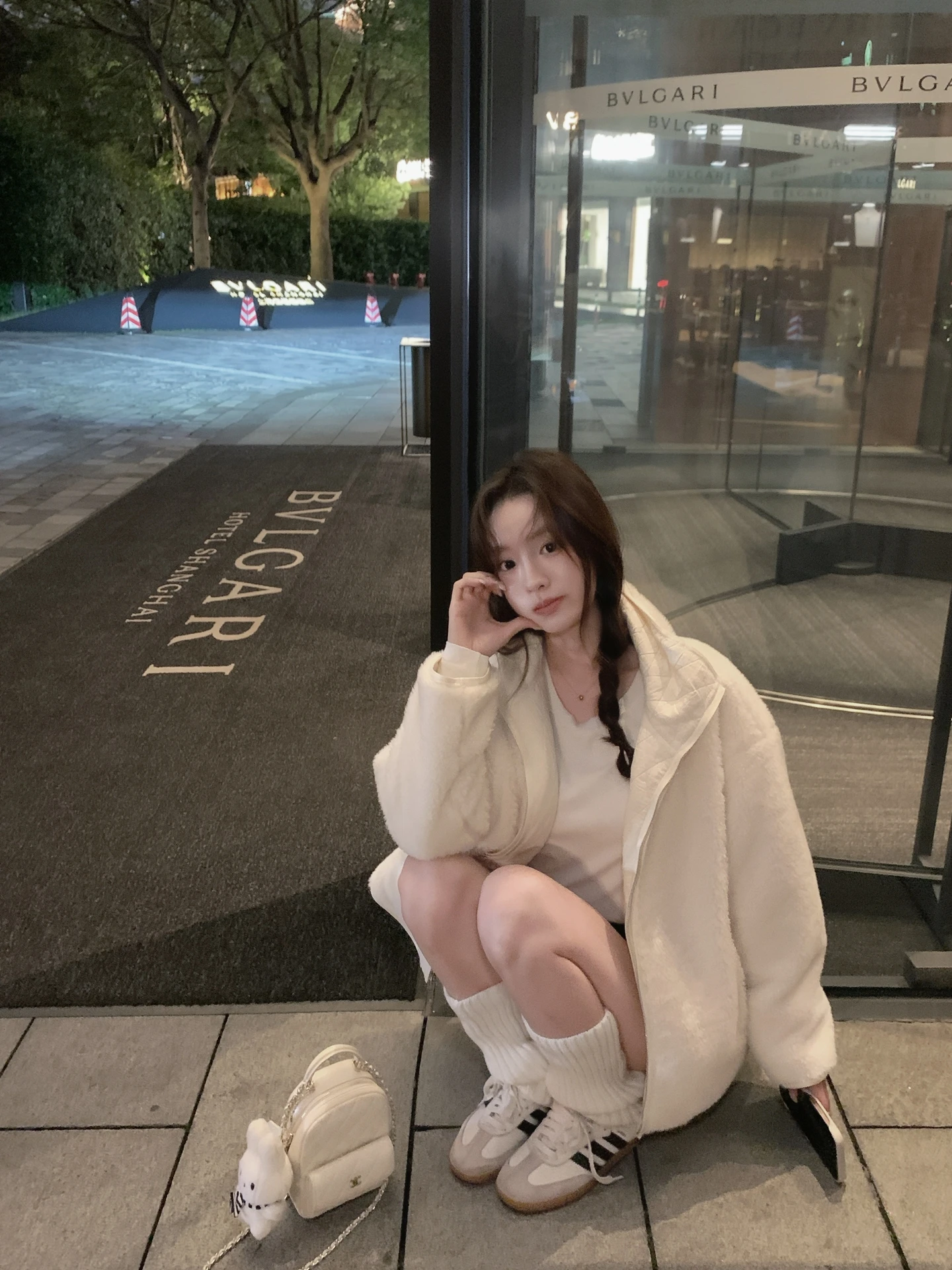 

Heygirl Lamb Fur Collar Loose Women's Jaet Double-Sided Wear Autumn Winter Coat Long Sve Zipper Closure Color