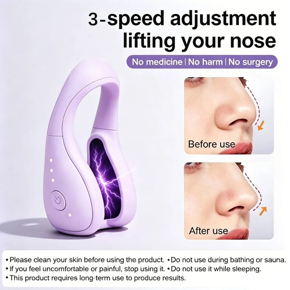 EMS Nose Shaper Clip Microcurrent Nose Lifting Device Electric Nose Beauty Clip 10 Modes Nasal Contour Shaping Tool