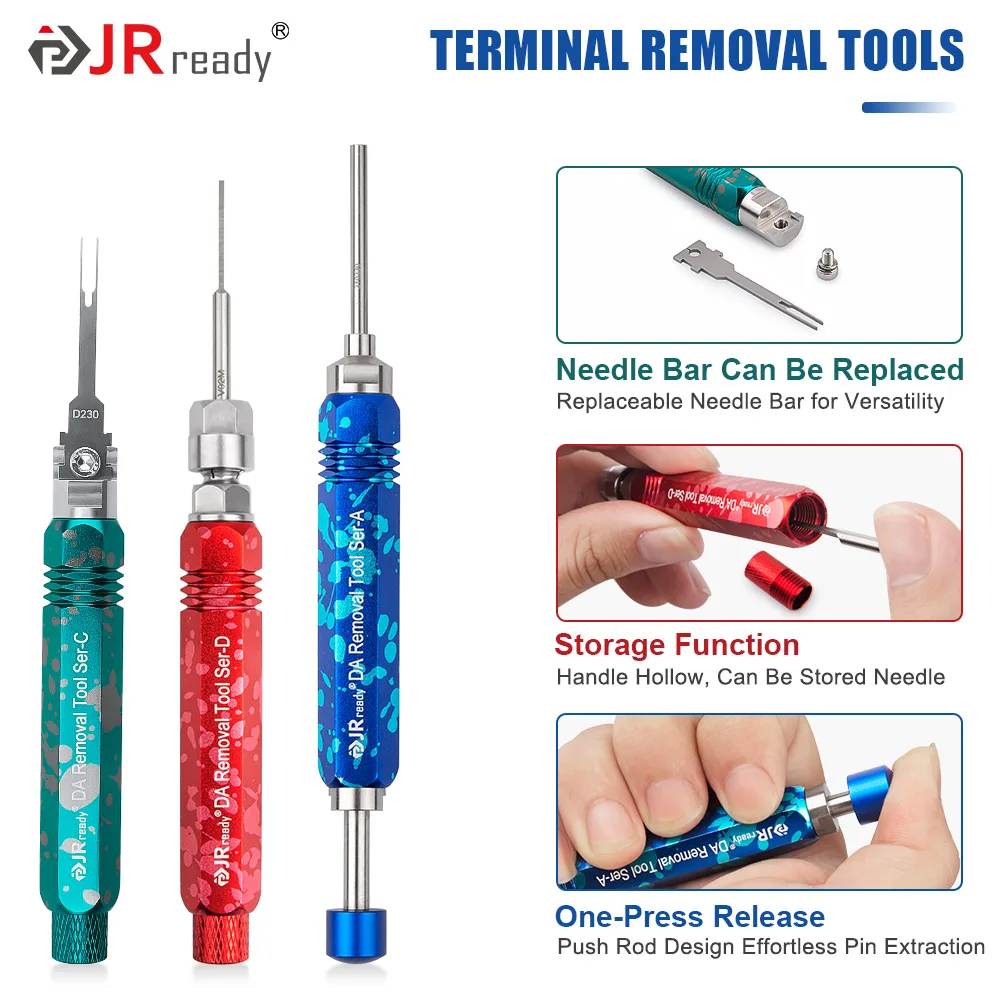 JRready ST5266 Electrical Pin Removal Tool Kit for AMP/Metri Pack/Weather Pack/DT Serie Connector, Car Repair Pin Extractor Tool