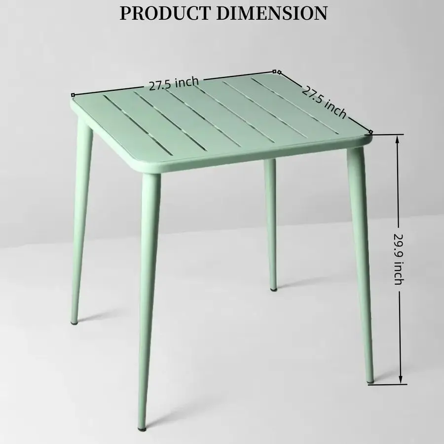 

Small Patio Table for Outdooramp Indoor Industrial Metal Bar Table Square Dinner Table for Small Space Working Study Desk 27.5 2