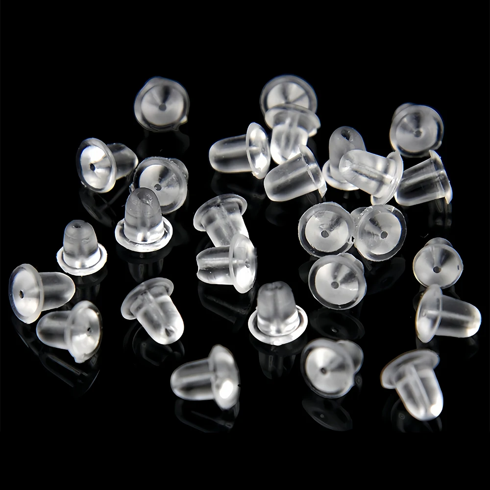 200-400Pcs Rubber Earring Backs Silicone Round Ear Plug Blocked Caps Earrings Back Stoppers for DIY Earrings Jewelry Making