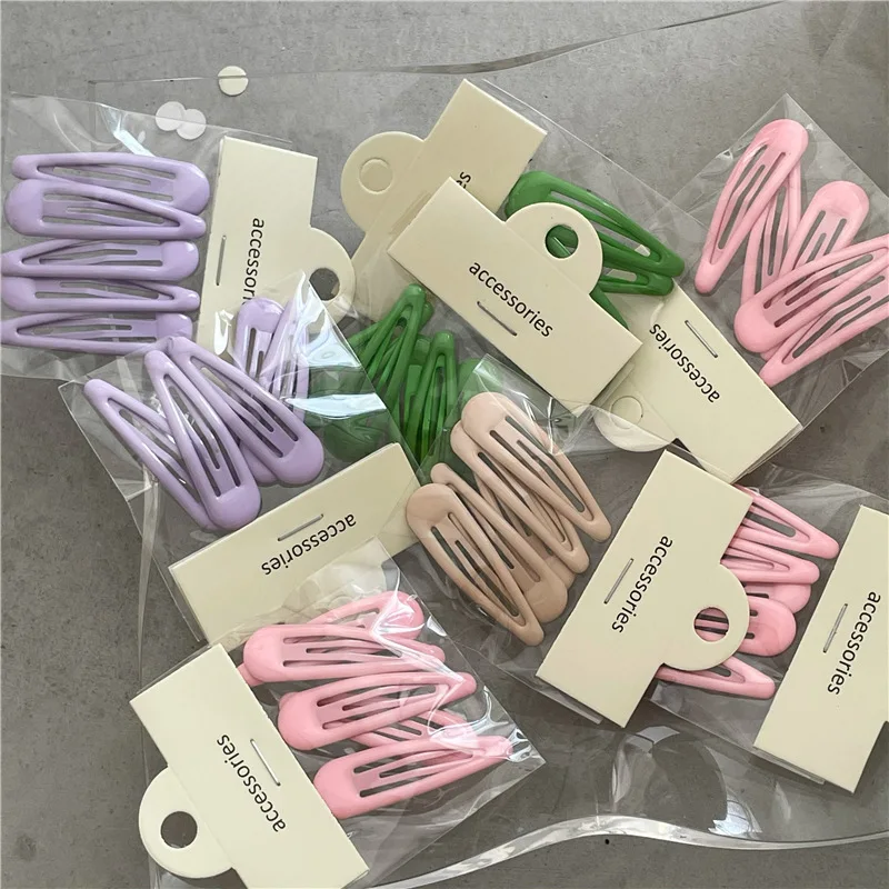 5pcs Hair Accessories Simple Clip, Candy Color Cute Bangs Snap Clips, Hairpin for Girls, Women