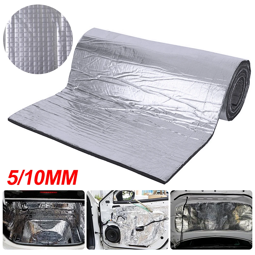 

5mm/10mm Car Sound Deadener Mat Sound Proof Thermal Insulation Adhesive Deadening Noise Insulation Mat for Engine Hood Door Wall