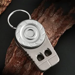 Titanium Alloy Multifunctional Whistle Stress Relief Spin with Necklace Outdoor Double Tubes High Decibel Emergency Whistle