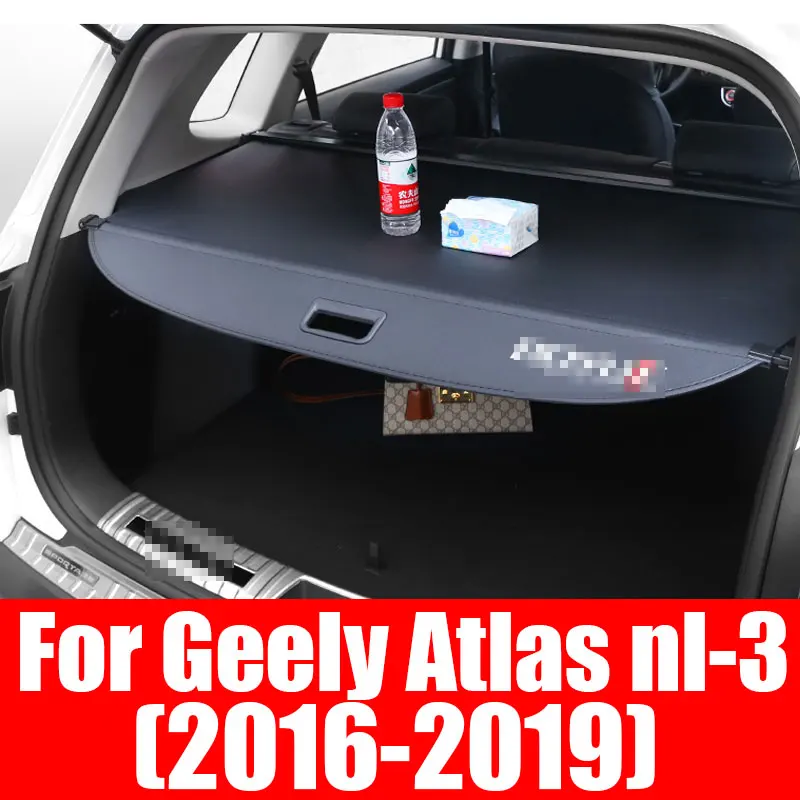 Car rear trunk Curtain cover Rear Rack partition shelter interior car-styling Accessories For Geely Atlas NL 3 2016-2019