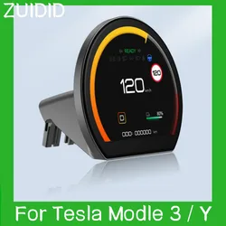 Tesla Model 3 Y 3.54 Inch Display Head Up LCD Display Mileage Speed Door Open Informatiom Car Meter Digital LCD Dashboard Driver