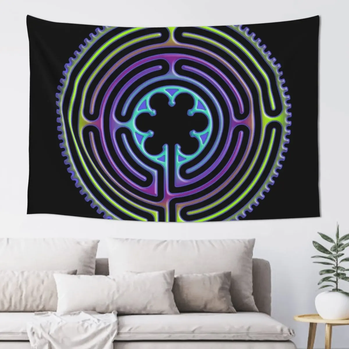 

CHARTRES Labyrinth - Short Way 2 Tapestry Home Decoration Decoration Bedroom Room Decor For Girls Tapestry