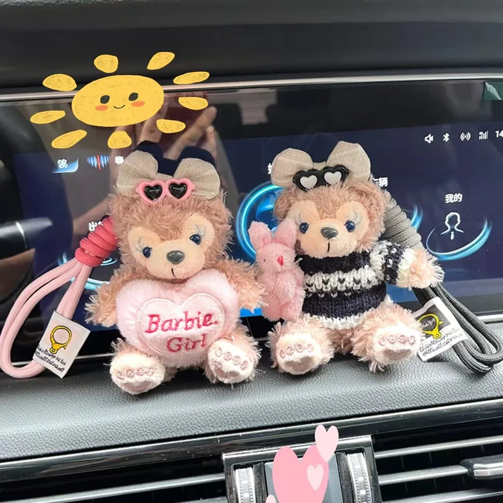 Disney Duffy Doll Kawaii Cute Anime Plush Toy Girl Bag Keychain Pendant Plushie Accessories Backpack Cartoon Decoration Gift