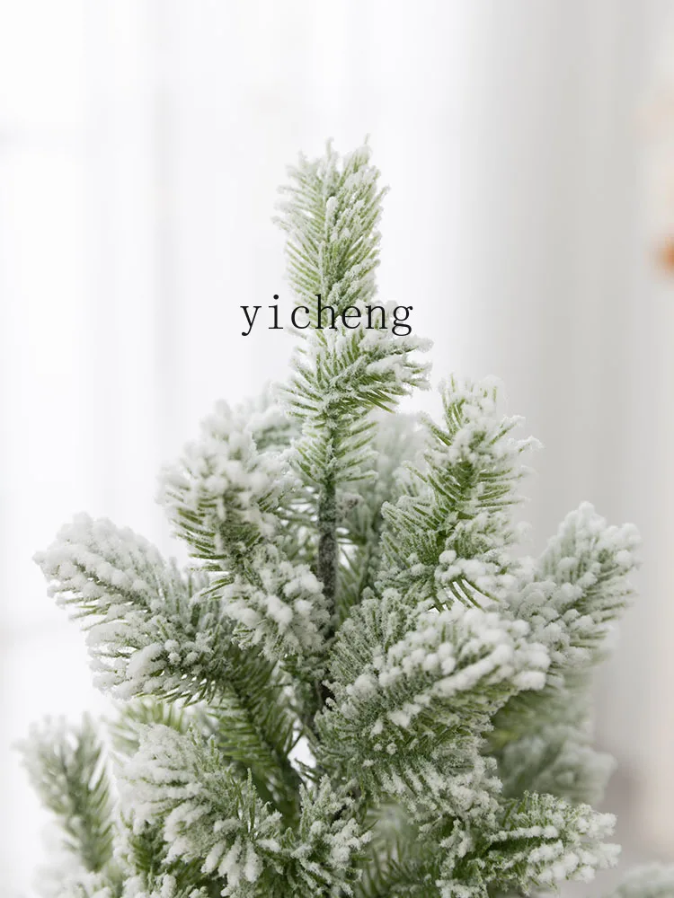 YY Christmas Decorations PE Flocking Simulation Snow Warm Light Christmas Tree with Lights Ornaments