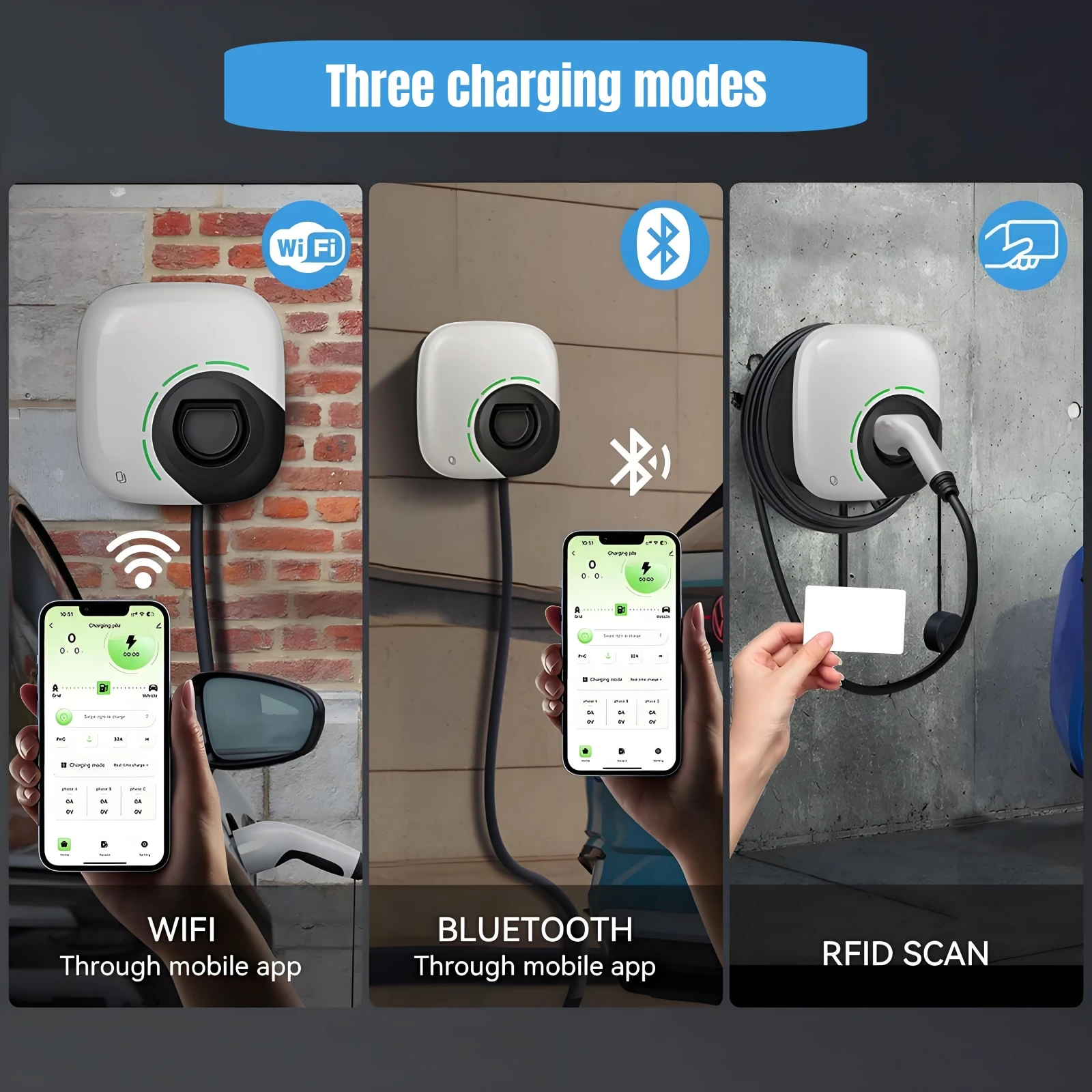 Type 2 EV Charger Station 11KW Electric Vehicle Charger Type2 Wallbox 16A 3Phase EV Charging Cable IEC62196-2 APP Control