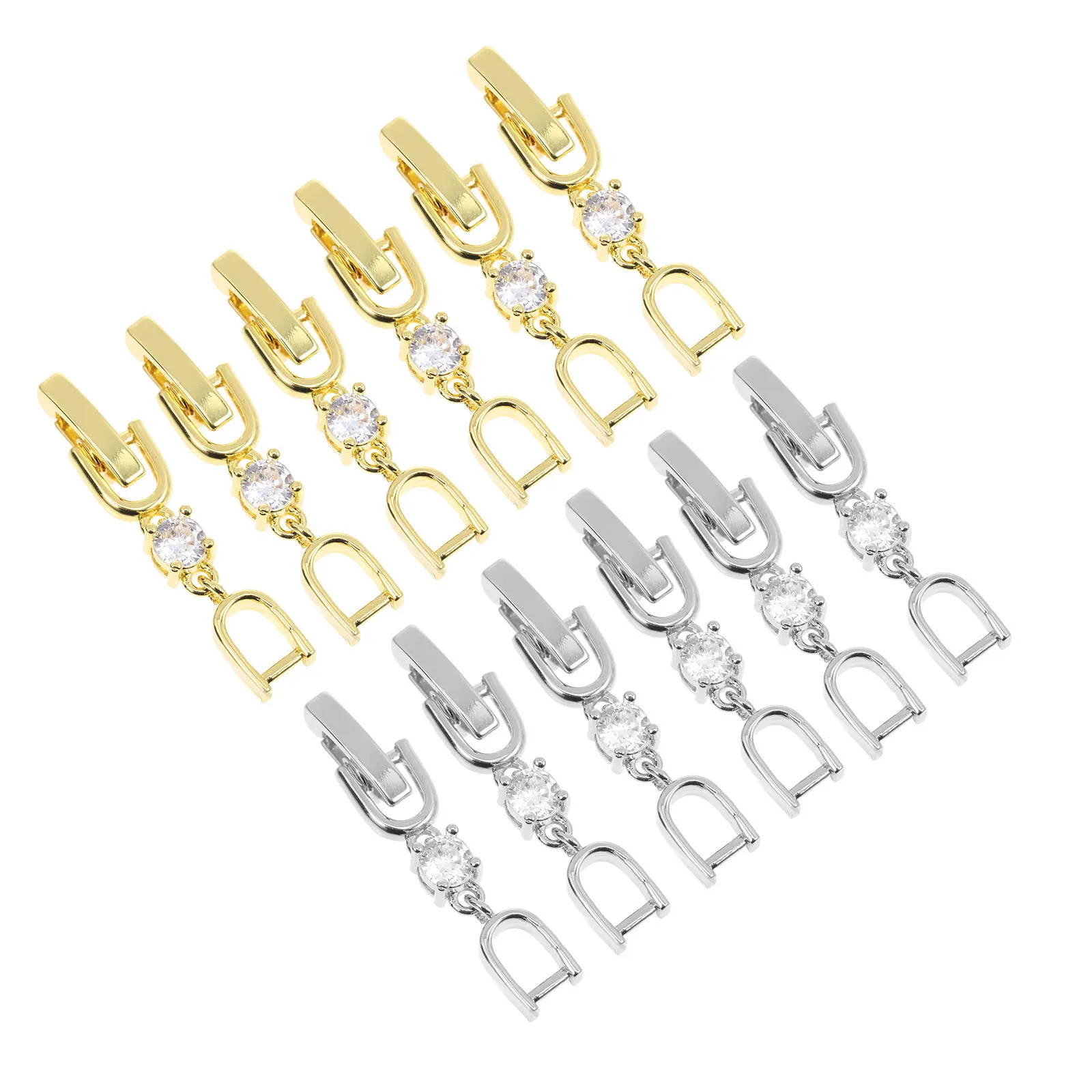 

12Pcs Alloy Rhinestone Extension Chains Bracelet Necklace Buckles DIY Supplies Smooth Surface Fine Workmanship