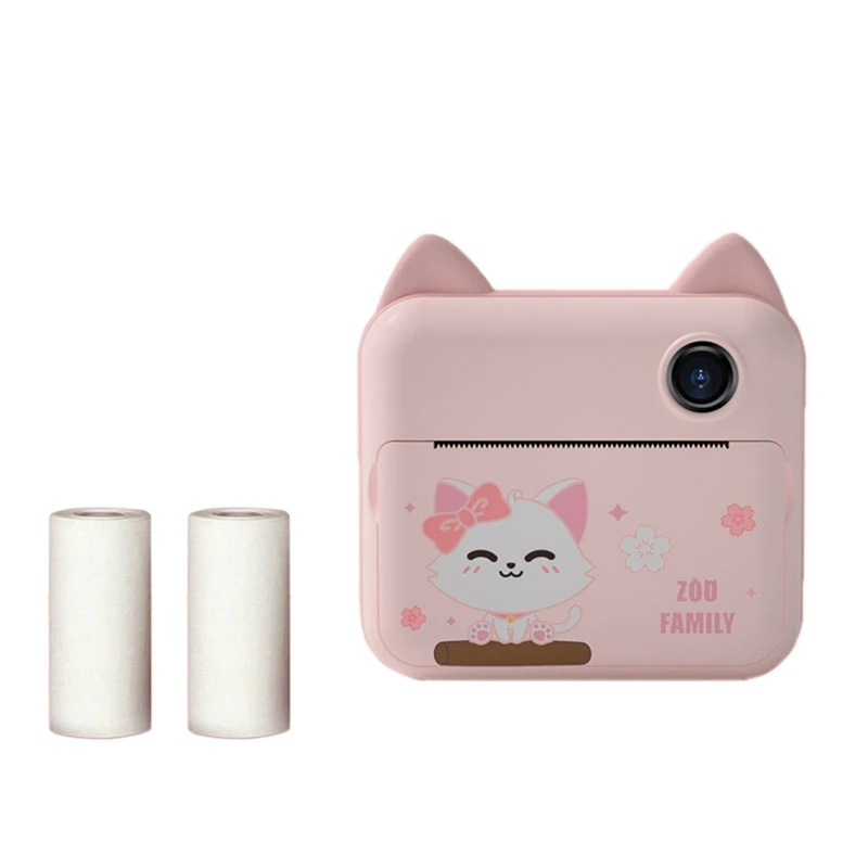 

Kids Instant Print Camera Birthday Gift 12MP Cartoon Cute Photo Video Digital Camera With Thermal Printing Paper