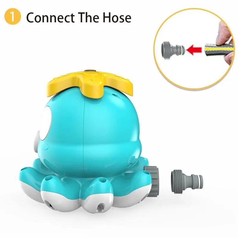 A84F-Sprinkler Water Spray Outdoor For Kids For Backyard Games With 8 Wiggle Tubes For Summer Fun