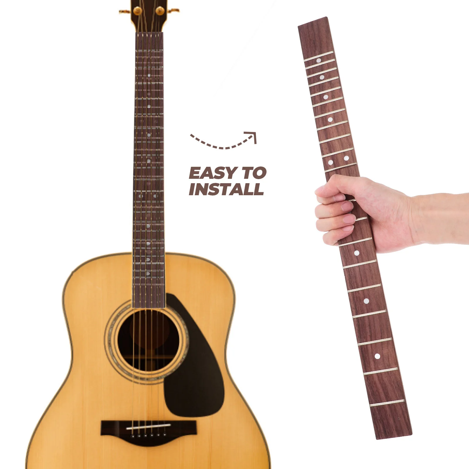 

Guitar Neck Fingerboard Electric Replacement Wooden DIY Accessory Simple Design Wonderful Experience Mood Guitar Supply
