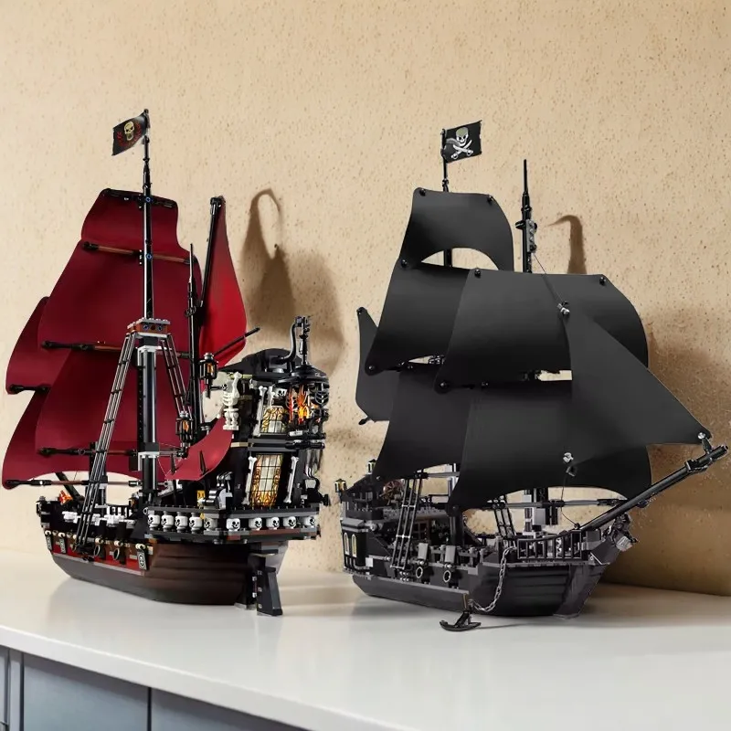 Pirates of the Caribbean Revenge Battleship Black Pearl and Anne Sailing Building Blocks Creative Ornaments are the best gifts