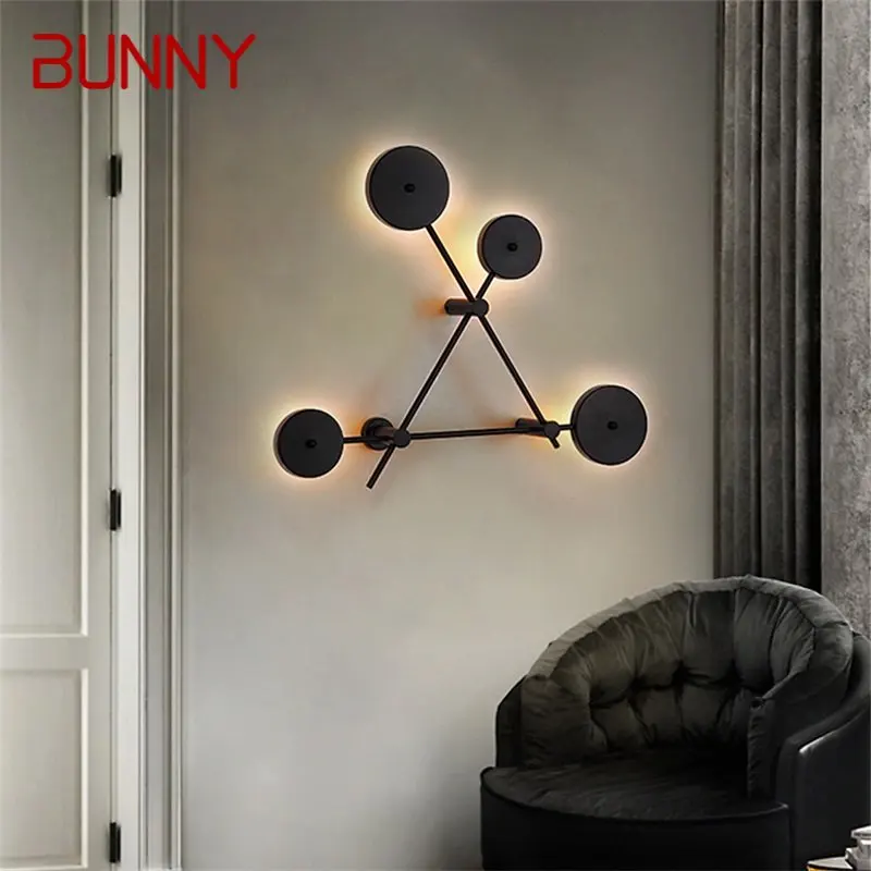 

BUNNY Indoor Wall Light Fixture LED Black Modern Sconce Nordic Creative Decoration For Home Bedroom Living Room Dining Room