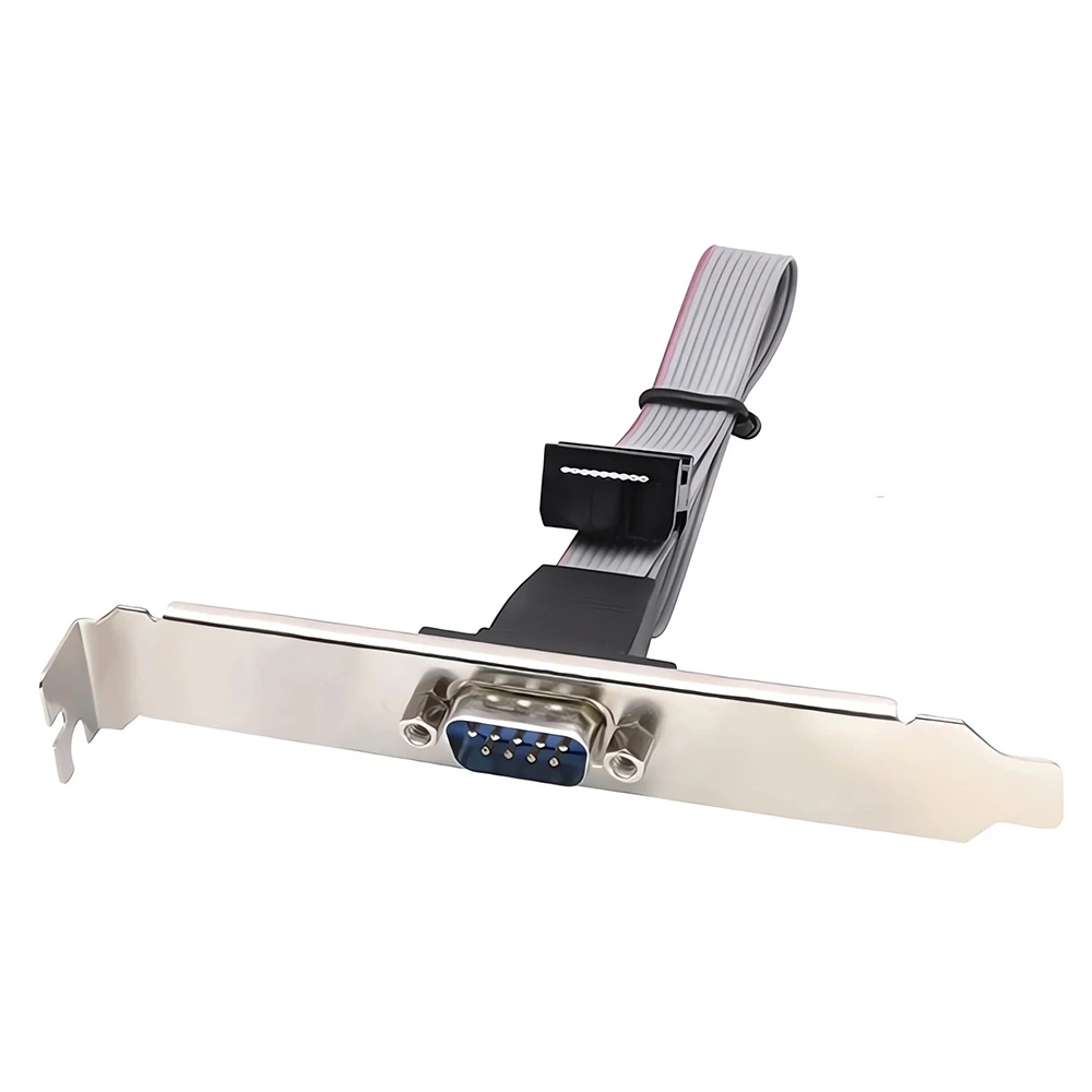 1pcs for Motherboard 9 Pin RS232 DB9 Pin Com Port Ribbon Serial Cable Connector Bracket Male High Quality Supplies Accessories